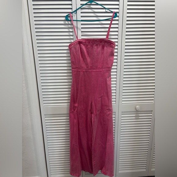 Vici Vibrant Pink Denim Jumpsuit - Picture 6 of 10